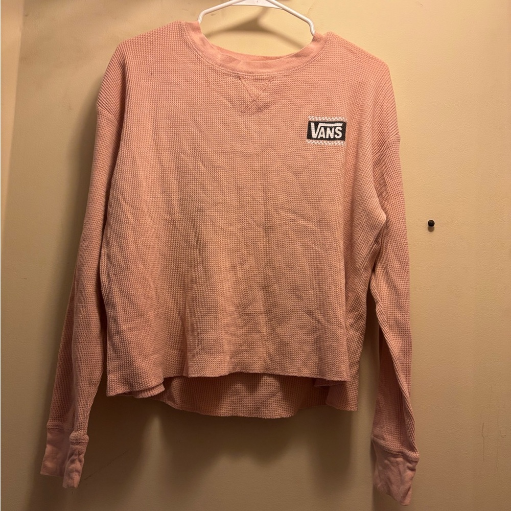 Vans Light Pink Waffle Knit Long Sleeve